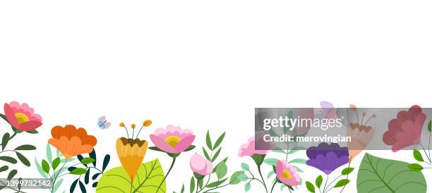 ilustrações, clipart, desenhos animados e ícones de floral fundo - flor selvagem