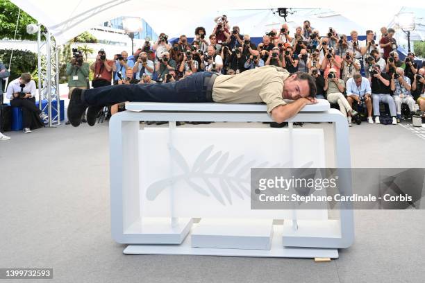 Nicolas Bedos attends the photocall for "Mascarade" during the 75th annual Cannes film festival at Palais des Festivals on May 28, 2022 in Cannes,...