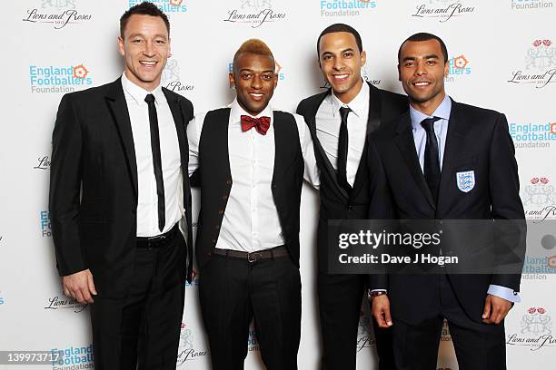 John Terry, OritsT Williams, Marvin Humes and Ashley Cole attend The England Footballers Foundation Lions and Roses Charity Dinner 2012 in aid of...