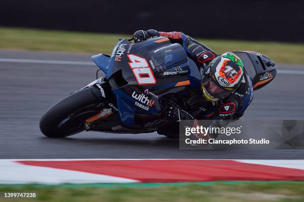 Darryn Binder of South Africa and WithU Yamaha RNF MotoGP Team on track during MotoGP of Italy - Qualifying at Mugello Circuit on May 28, 2022 in...