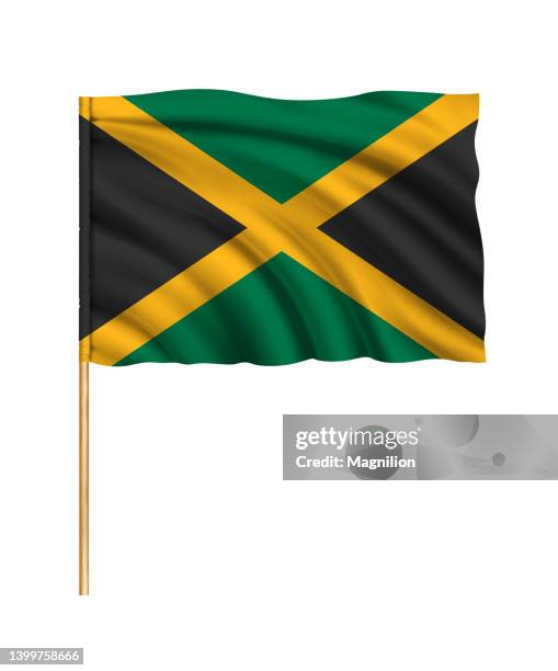 flag of jamaica - jamaica flag stock illustrations