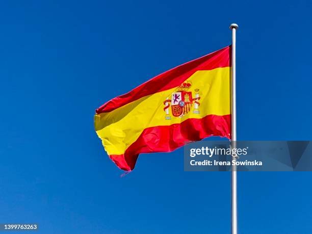 spanish flag - spanische flagge stock-fotos und bilder