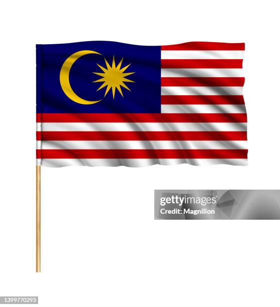ilustrações de stock, clip art, desenhos animados e ícones de flag of malaysia - bandeira da malásia