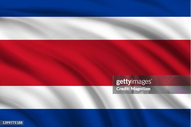 flag of costa rica - costa rica flag stock illustrations