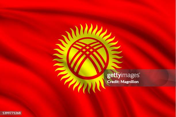 flag of kyrgyzstan - kyrgyzstan stock illustrations