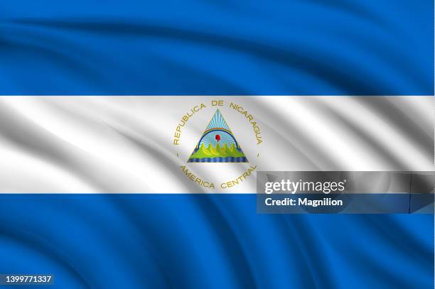 ilustrações de stock, clip art, desenhos animados e ícones de flag of nicaragua - nicarágua