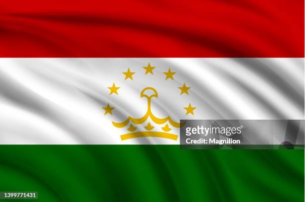 flag of tajikistan - tajikistan stock illustrations