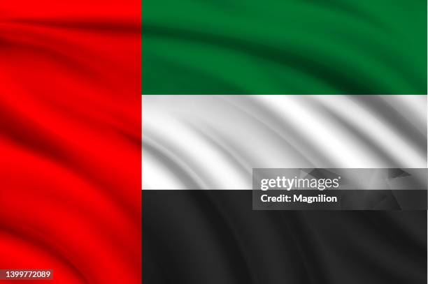 flagge der vereinigten arabischen emirate - united arab emirates stock-grafiken, -clipart, -cartoons und -symbole