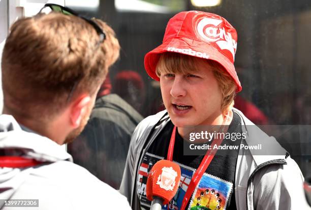 Paddy "The Baddy" Pimblett in the fan park before the UEFA Champions League final match between Liverpool FC and Real Madrid at Stade de France on...