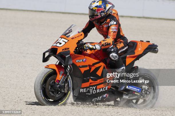 Raul Fernandez of Spain and Tech3 KTM Factory Racing rides out of track during the MotoGP of Italy - Qualifying at Mugello Circuit on May 28, 2022 in...