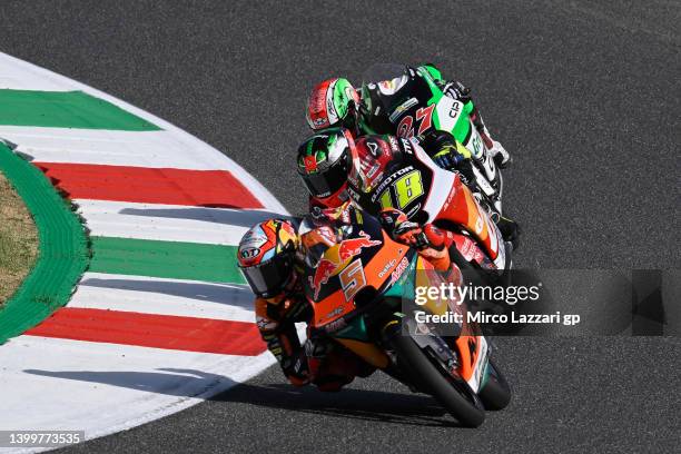 Jaime Masia of Spain and Red Bull KTM Ajo leads the field during the MotoGP of Italy - Qualifying at Mugello Circuit on May 28, 2022 in Scarperia,...