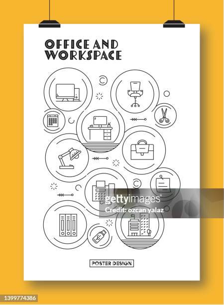 stockillustraties, clipart, cartoons en iconen met office and workspace ready template. - pencil sharpener