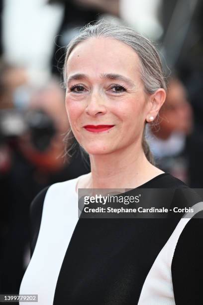 Delphine Ernotte attends the closing ceremony red carpet for the 75th annual Cannes film festival at Palais des Festivals on May 28, 2022 in Cannes,...