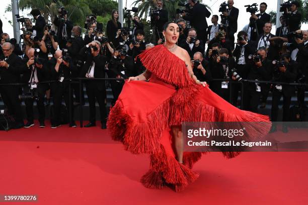Camera d'Or' Jury President Rossy De Palma attends the closing ceremony red carpet for the 75th annual Cannes film festival at Palais des Festivals...
