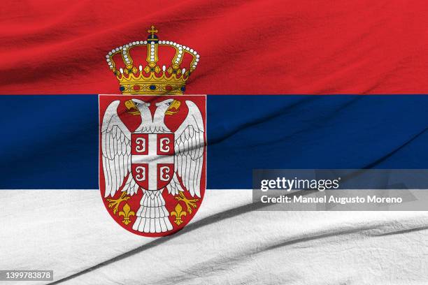 flag of serbia - serbian flag ストックフォトと画像