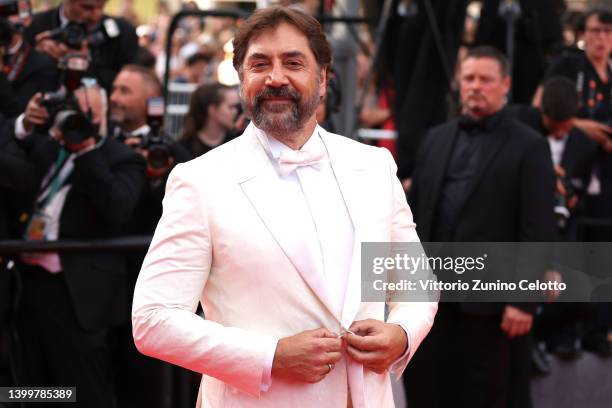 Javier Bardem attends the closing ceremony red carpet for the 75th annual Cannes film festival at Palais des Festivals on May 28, 2022 in Cannes,...