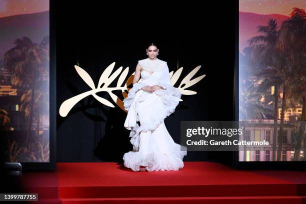 Jury Member Deepika Padukone attends the closing ceremony for the 75th annual Cannes film festival at Palais des Festivals on May 28, 2022 in Cannes,...