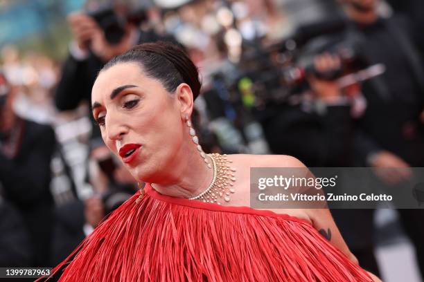 President of the Camera d'or jury, Rossy De Palma attends the closing ceremony red carpet for the 75th annual Cannes film festival at Palais des...
