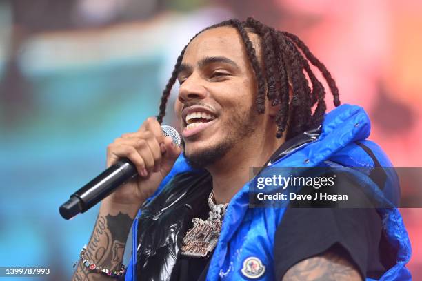 Tracey performs on stage during Radio 1's Big Weekend 2022 at War Memorial Park on May 28, 2022 in Coventry, England.