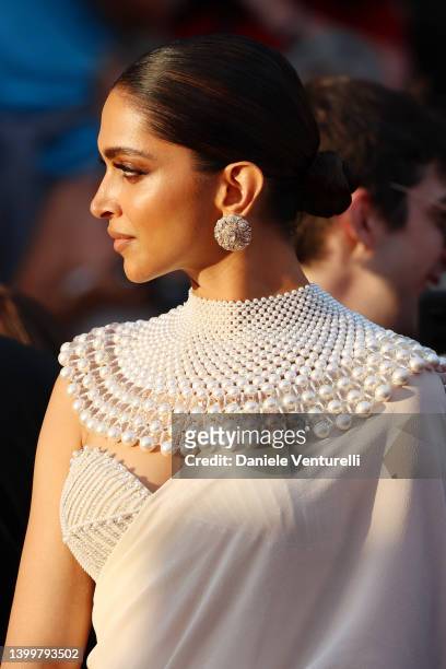 Jury Member Deepika Padukone attends the closing ceremony red carpet for the 75th annual Cannes film festival at Palais des Festivals on May 28, 2022...