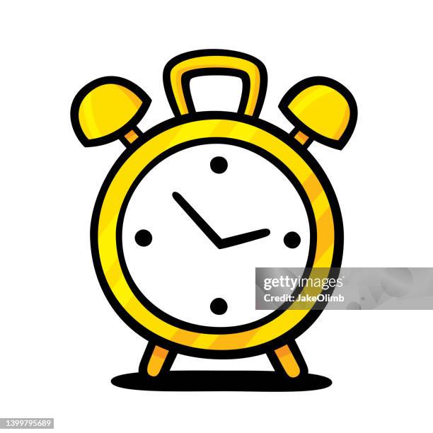 ilustraciones, imágenes clip art, dibujos animados e iconos de stock de reloj doodle 6 - alarm clock