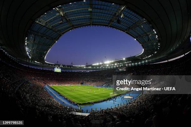 General view of the inside of the Stade de France during the UEFA Champions League final match between Liverpool FC and Real Madrid at Stade de...