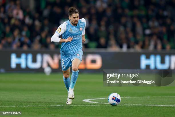 Carl Jenkinson of Melbourne City in action during the A-League Mens Grand Final match between Western United and Melbourne City at AAMI Park on May...