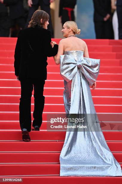 Diane Kruger and Norman Reedus attend the closing ceremony red carpet for the 75th annual Cannes film festival at Palais des Festivals on May 28,...