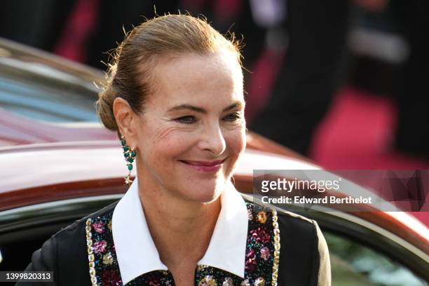 Carole Bouquet is seen during the 75th annual Cannes film festival on May 28, 2022 in Cannes, France.