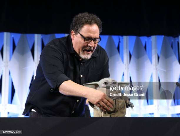 Jon Favreau attends the panel for “The Mandalorian” series at Star Wars Celebration in Anaheim, California on May 28, 2022.