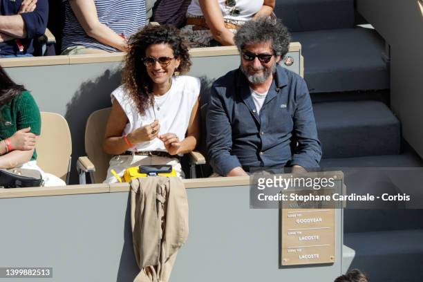 Barbara Cabrita and Radu Mihaileanu at Roland Garros on May 28, 2022 in Paris, France.