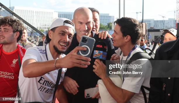 Zinedine Zidane during the UEFA Champions League final match between Liverpool FC and Real Madrid at Stade de France on May 28, 2022 in Saint-Denis...