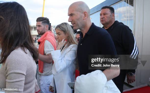 Zinedine Zidane, his son Luca Zidane during the UEFA Champions League final match between Liverpool FC and Real Madrid at Stade de France on May 28,...