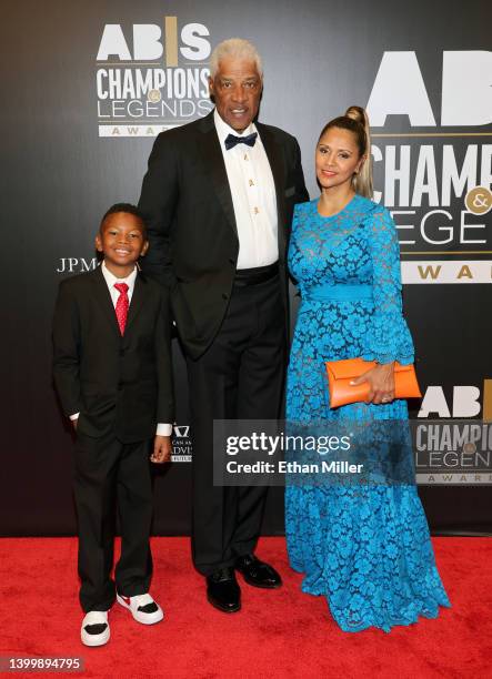 Author Bryson Best, Basketball Hall of Fame member Julius "Dr. J" Erving, recipient of the Lifetime Achievement Award, and his wife Dorys Erving...