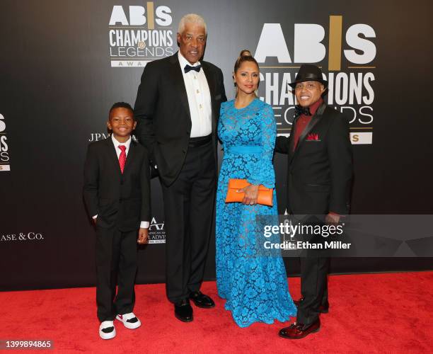 Author Bryson Best, Basketball Hall of Fame member Julius "Dr. J" Erving, recipient of the Lifetime Achievement Award, his wife Dorys Erving and...