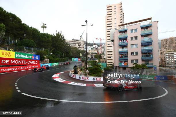 The FIA Safety Car leads the field on the formation lap during the F1 Grand Prix of Monaco at Circuit de Monaco on May 29, 2022 in Monte-Carlo,...