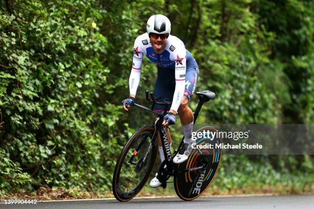 Davide Ballerini of Italy and Team Quick-Step - Alpha Vinyl sprints during the 105th Giro d'Italia 2022, Stage 21 a 17,4km individual time trial...