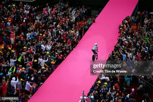 Mathieu Van Der Poel of Netherlands and Team Alpecin - Fenix sprints at the Arena di Verona rduring the 105th Giro d'Italia 2022, Stage 21 a 17,4km...