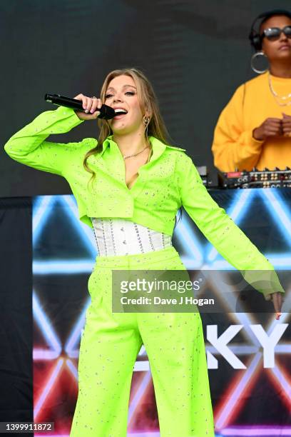 Becky Hill performs on stage during Radio 1's Big Weekend 2022 at War Memorial Park on May 29, 2022 in Coventry, England.