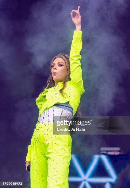 Becky Hill performs on stage at Radio 1's Big Weekend 2022 at the War Memorial Park on May 29, 2022 in Coventry, England.