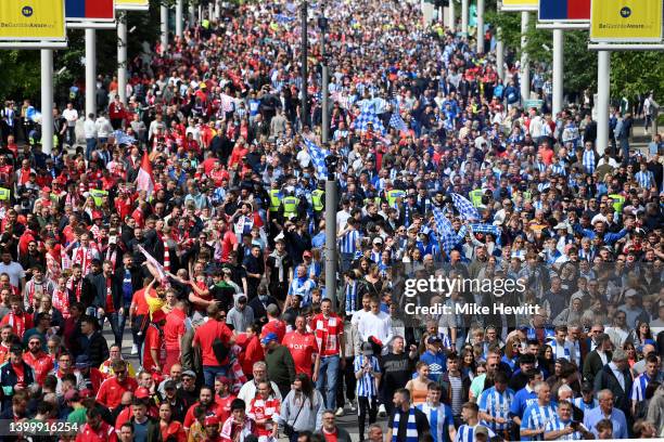 General view as fans make their way down Wembley Way ahead of the Sky Bet Championship Play-Off Final match between Huddersfield Town and Nottingham...