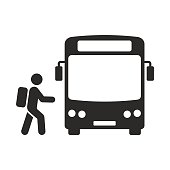School bus icon. Public transport. Coach.
