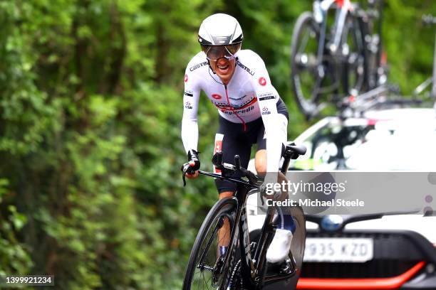 Juan Pedro López of Spain and Team Trek - Segafredo White Best Young Rider Jersey sprints during the 105th Giro d'Italia 2022, Stage 21 a 17,4km...