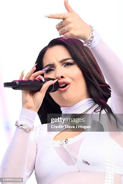 Mabel performs on stage during Radio 1's Big Weekend 2022 at War Memorial Park on May 29, 2022 in Coventry, England.