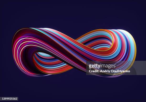 multicoloured infinity sign. - boundless fotografías e imágenes de stock