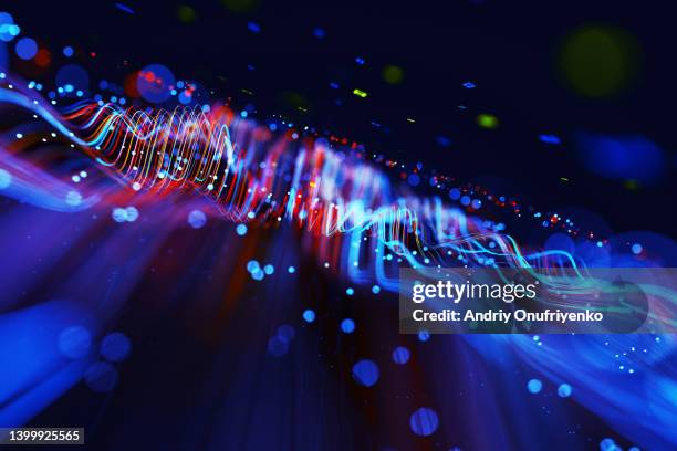 abstract flowing data ramp. - analytics fotografías e imágenes de stock