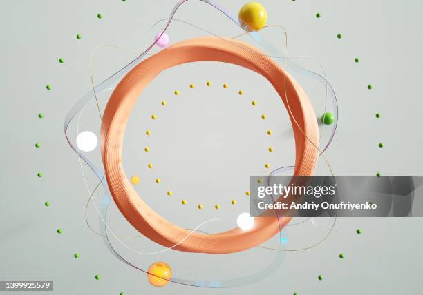 abstract multi coloured twisted circular shape - elevato foto e immagini stock