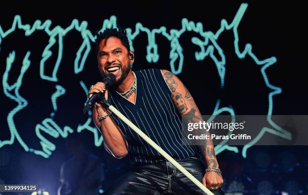 Singer Miguel performs onstage during the R&B Only Fest at Cellairis Amphitheatre at Lakewood on May 28, 2022 in Atlanta, Georgia.