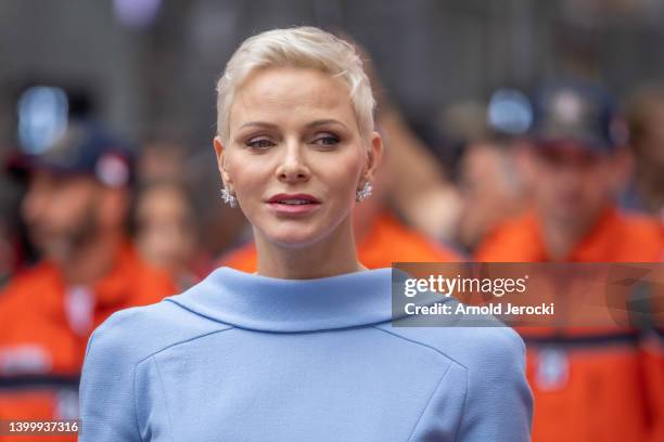 Princess Charlene of Monaco during the F1 Grand Prix of Monaco at Circuit de Monaco on May 29, 2022 in Monte-Carlo, Monaco.