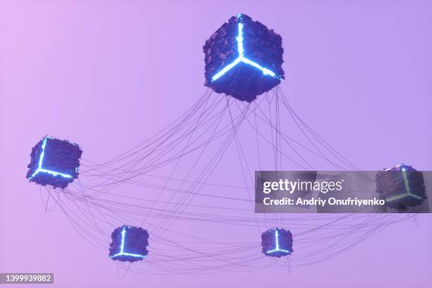 abstract cube connection - cloud computing architecture stock pictures, royalty-free photos & images